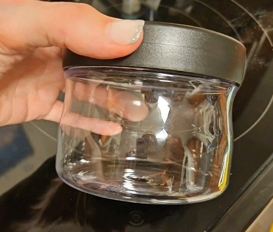 Tupperware Counterscaping Dry Container 19oz Jar & Spoon Clear W Black Lid 9206A