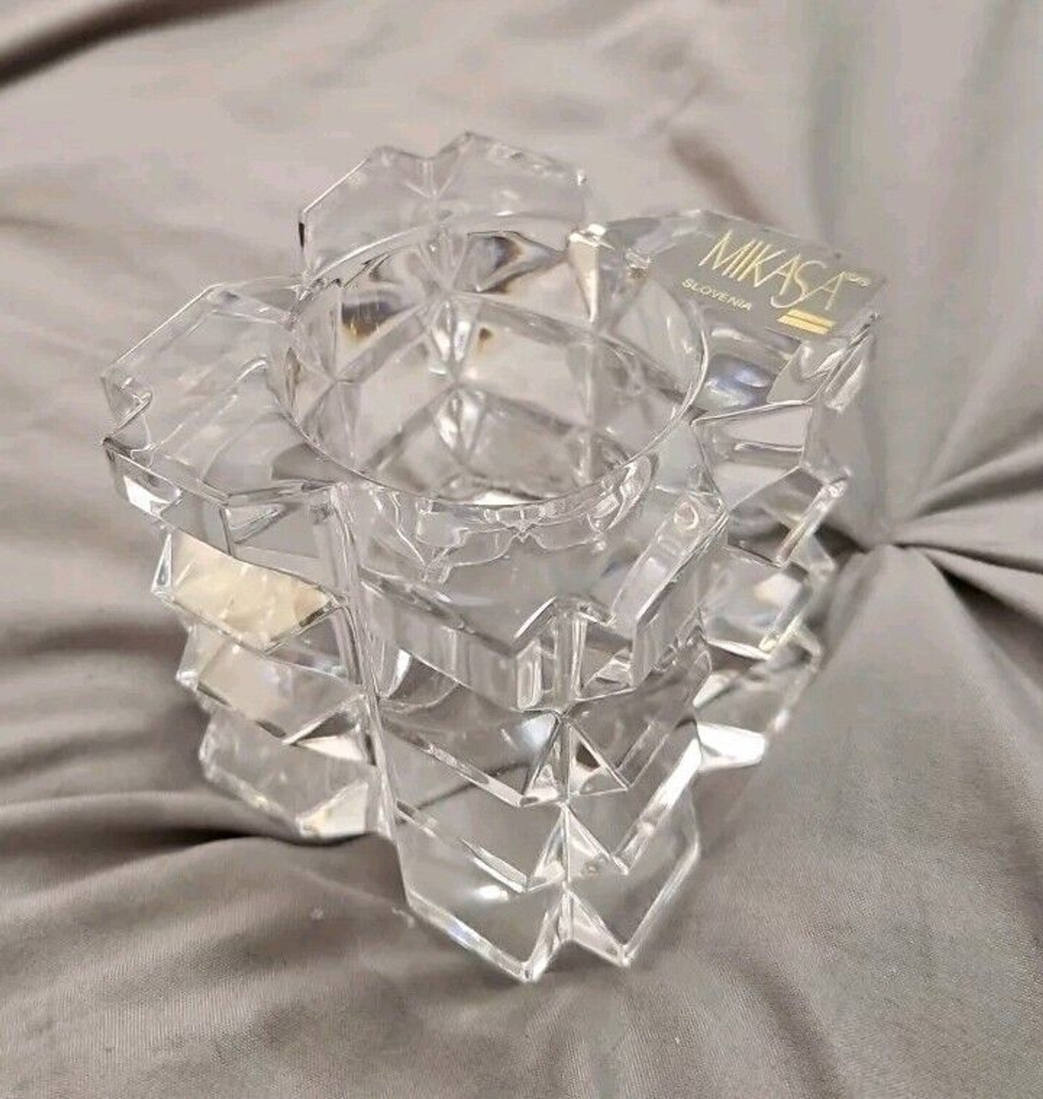 SKYLIGHT BY MIKASA CLEAR GLASS CUBE VOTIVE HOLDER 3" NEW IN BOX