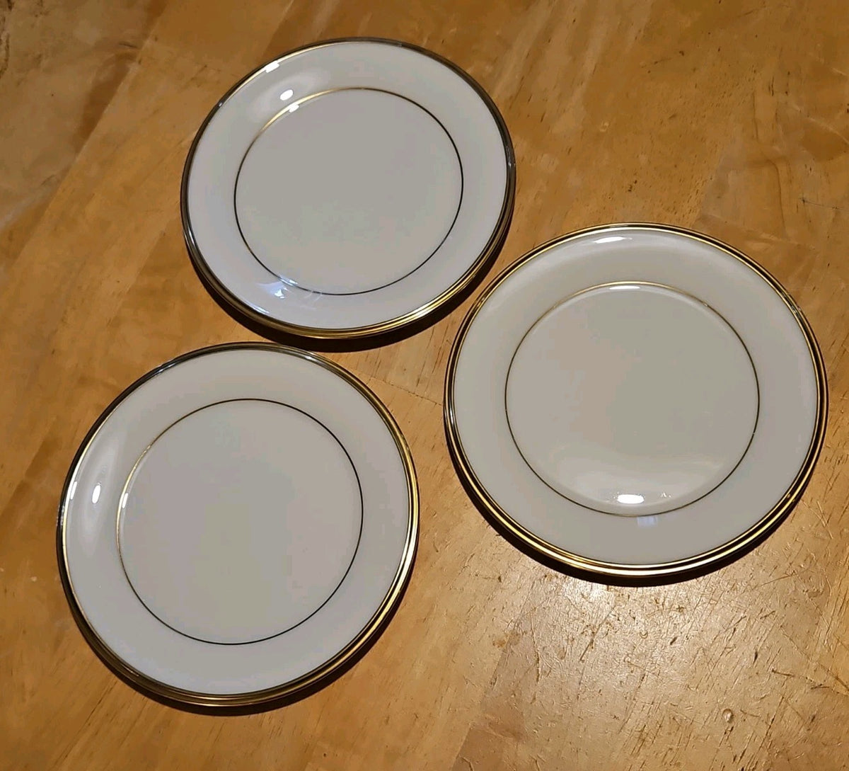 Set of 3 Lenox Eternal Bread & Butter Plates 6 3/8" Ivory Gold Trim USA NWT