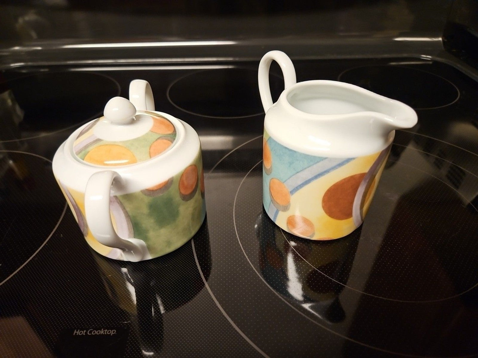 222 Fifth Fine China Europa Pattern Sugar and Creamer Set