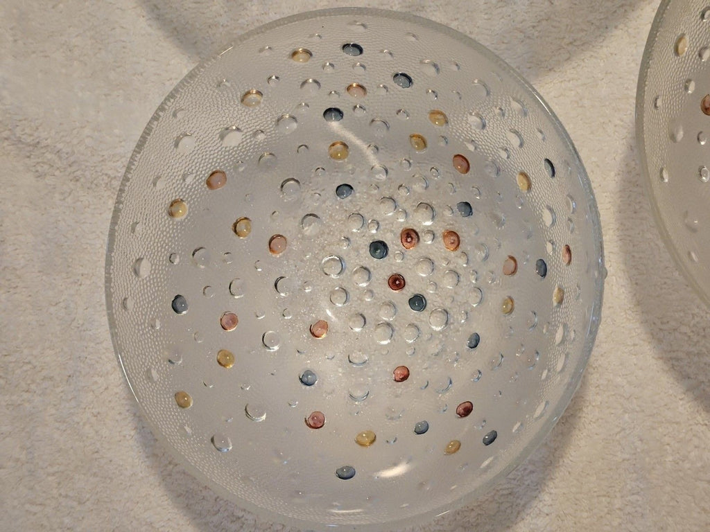 Vintage Dansk Bubble Confetti 10.5" Serving Bowl & Five 7.5" Fruit Bowl Set EUC