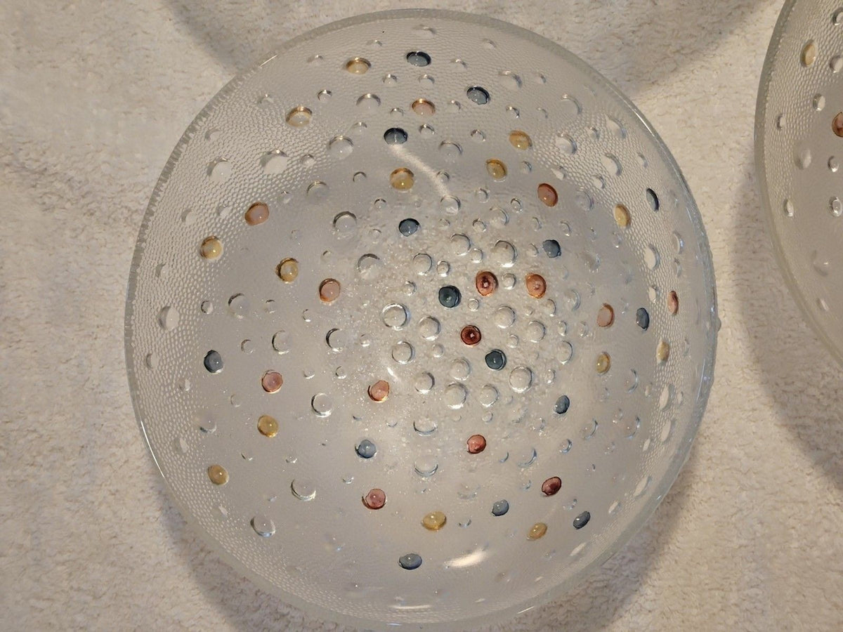 Vintage Dansk Bubble Confetti 10.5" Serving Bowl & Five 7.5" Fruit Bowl Set EUC