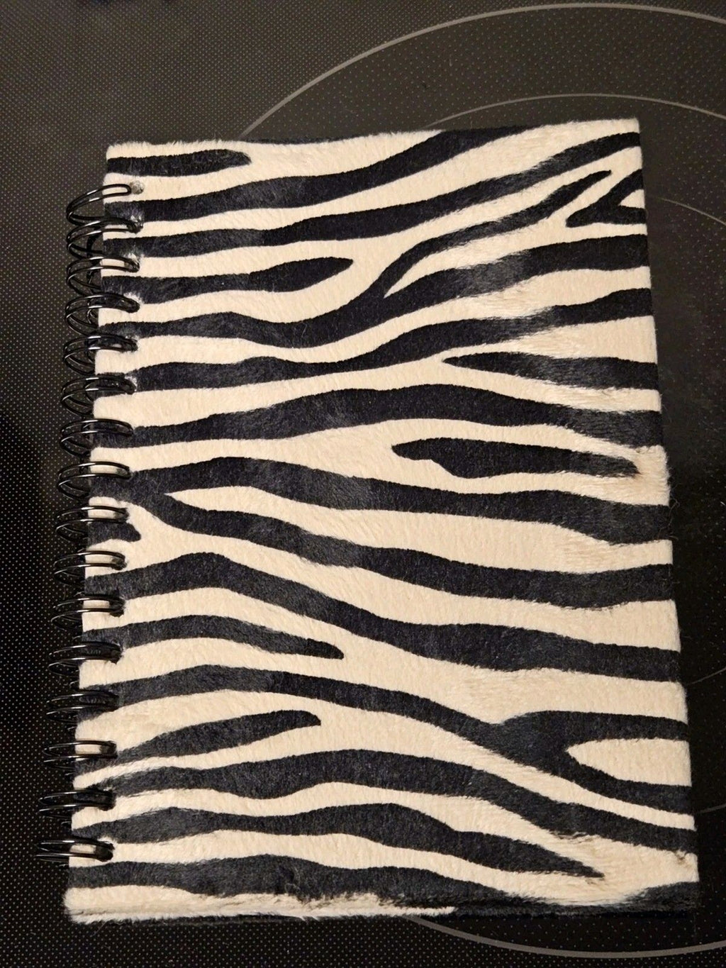 Sexy Chic Fuzzy Zebra Print Hardcover Journal Ruled Pink Lining 8.5" X 6"