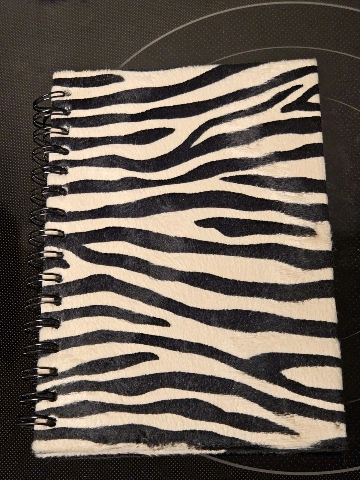 Sexy Chic Fuzzy Zebra Print Hardcover Journal Ruled Pink Lining 8.5" X 6"