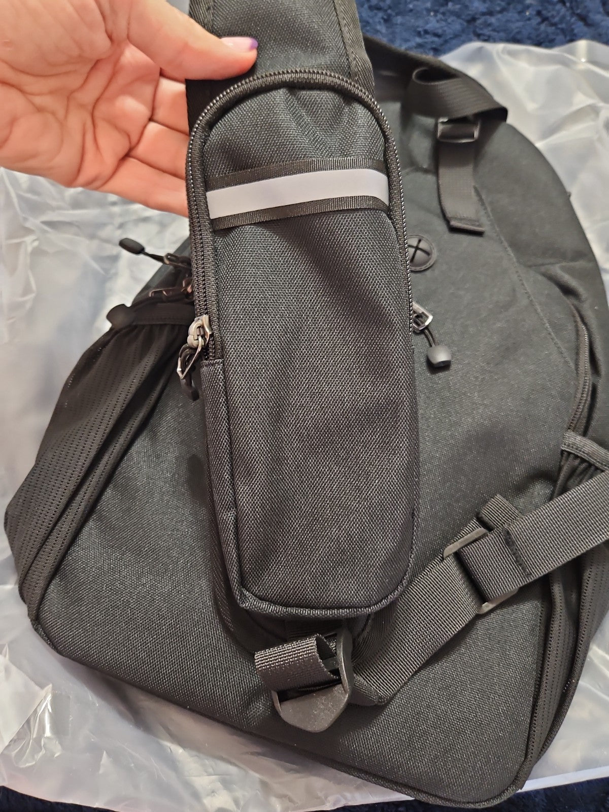 NIP Men's Canvas Crossbody Tactical Bag Gun Holder Chest Bag W Adjustable Strap