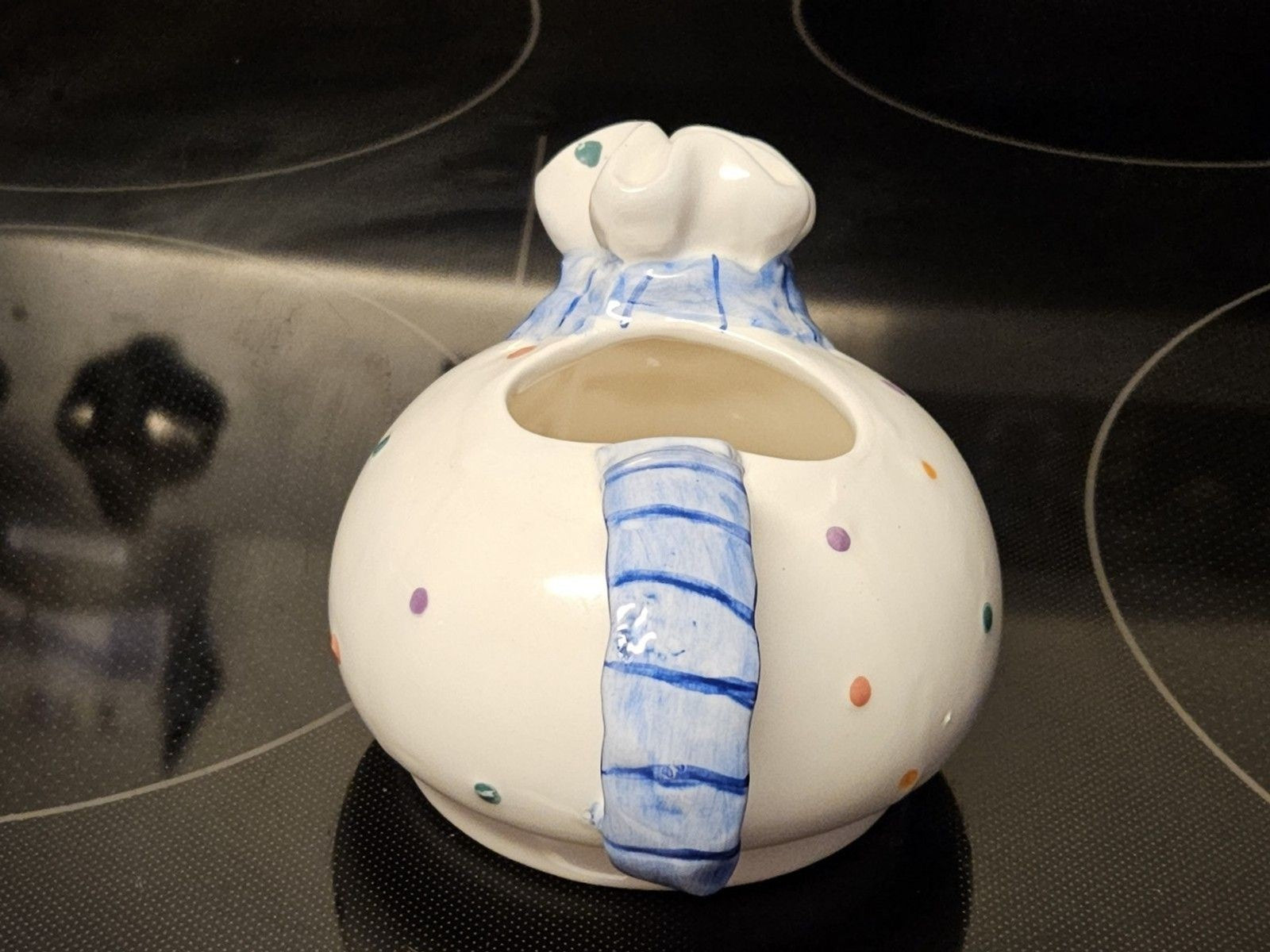 Vintage Himark Blue & White Colored Polka Dot Creamer, Small Tea Pot