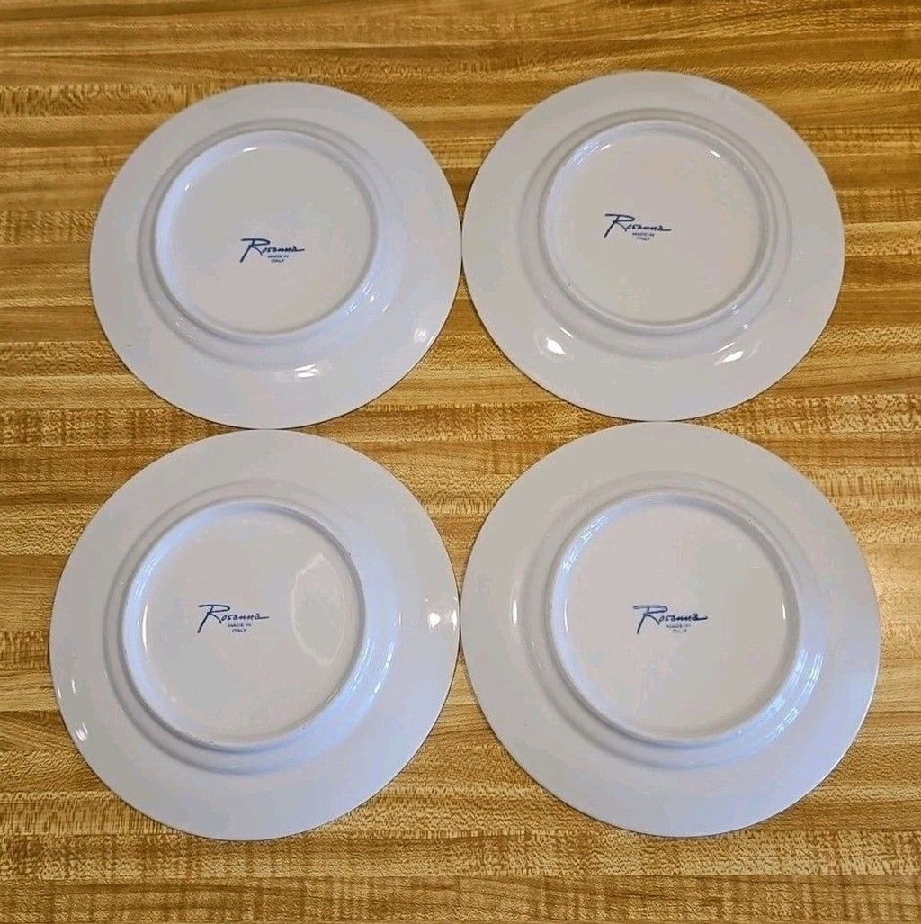 Rosanna Wine Country Salad Plates Set Of 4 Made In Italy 8" Gold Rim