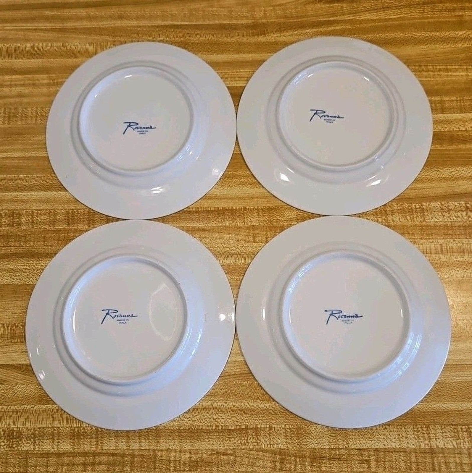Rosanna Wine Country Salad Plates Set Of 4 Made In Italy 8" Gold Rim