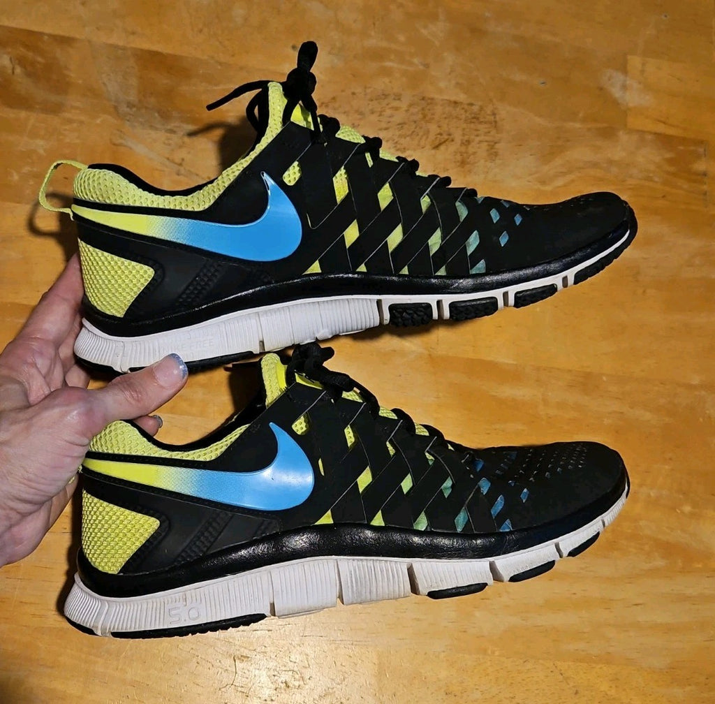 Nike Free Trainer 5.0 NRG Volt Black Current Blue 579813-704 Mens Size 10