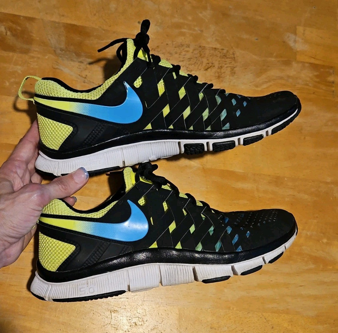 Nike Free Trainer 5.0 NRG Volt Black Current Blue 579813-704 Mens Size 10