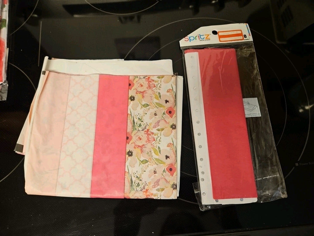 Lot Of 5 Tissue Paper Packs Pretty Pink Girly Chic Floral 3 Brand New & 2 Open
