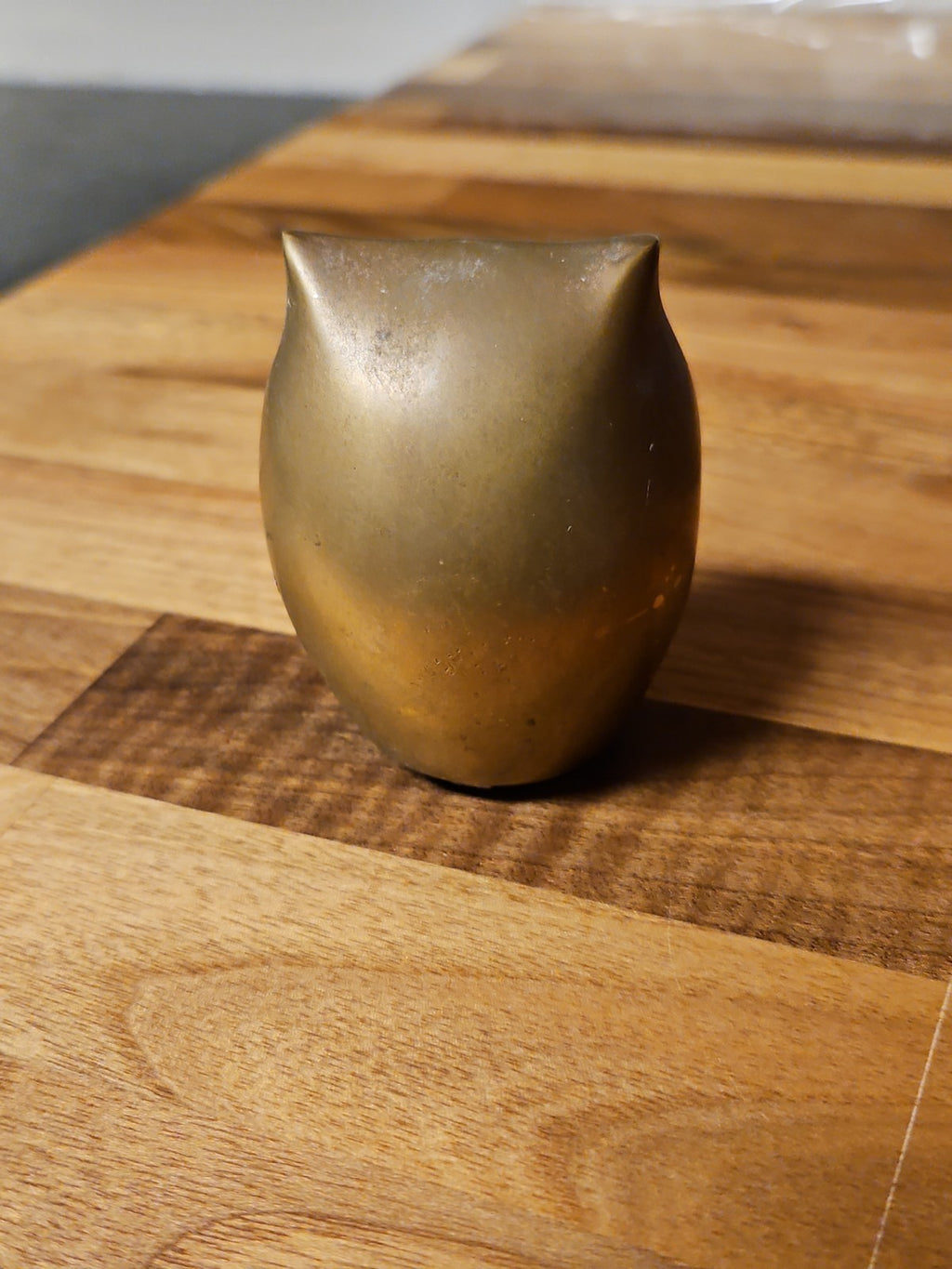 Vintage MCM Small Brass Owl Figurine Paperweight 2.5"