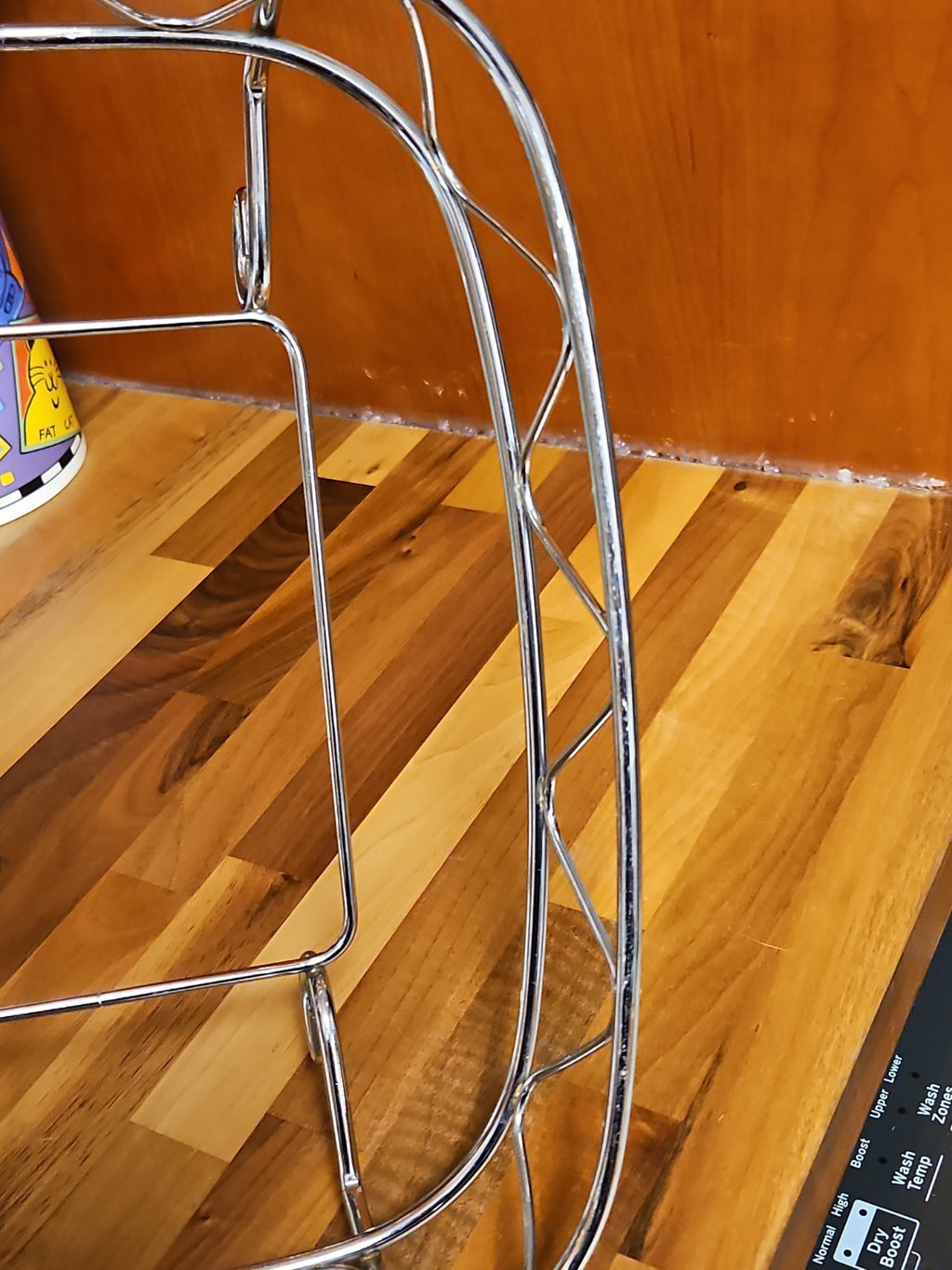 Vintage Chrome Wire Casserole Dish Holder Stand Cradle Rack 13.25 X 9.75 No Dish