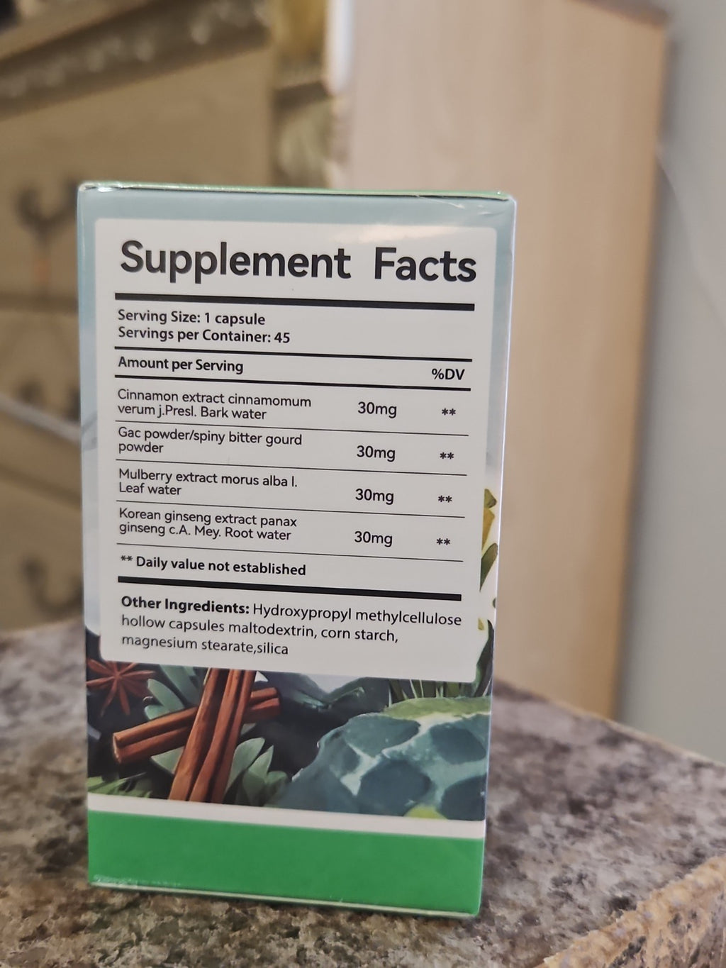 NIP Green bud Spiny Bitter Gourd Capsule Plus Dietary Supplement 500mg 45 Caps
