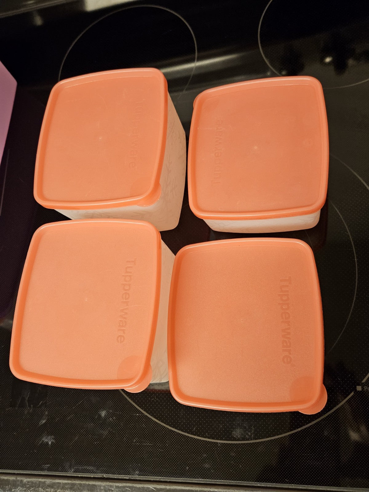 Set Of 11 Tupperware Freezer Mates Snowflake Pattern Assorted Sizes W Pink Lids