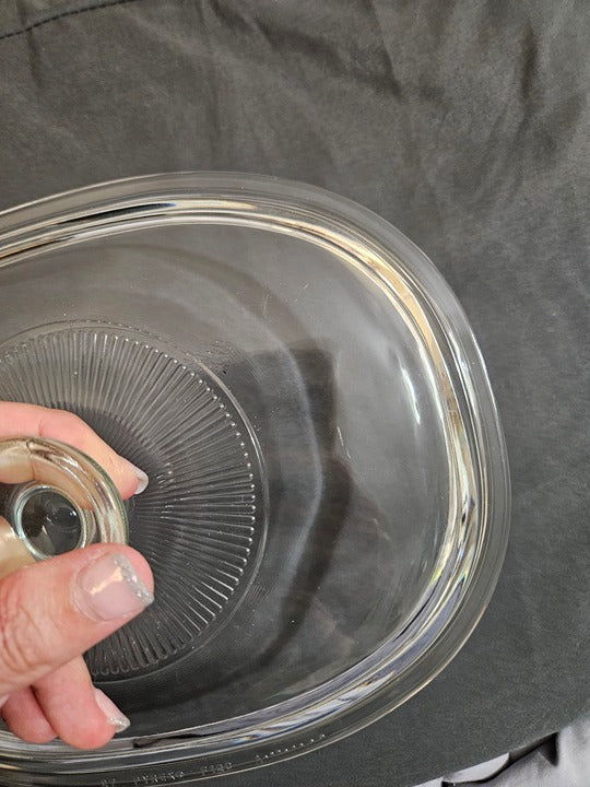 Vintage Pyrex Replacement Lid Pyrex F12C Aqua tint 9.75" x 7.5" EUC