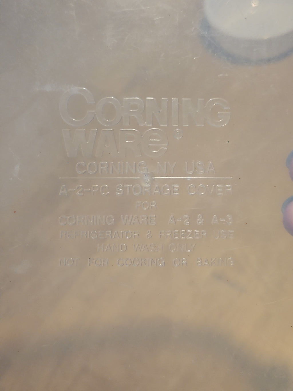 Corning Ware Sheer Soft Cover Plastic Replacement Lid A-2-PC For 2 qt./3qt. Dish