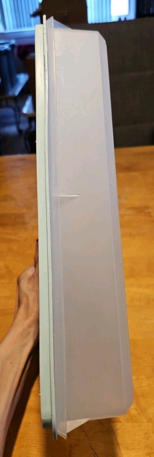 Vintage Tupperware #290 Sheer Rectangle Keeper With #291 Mint Green Lid