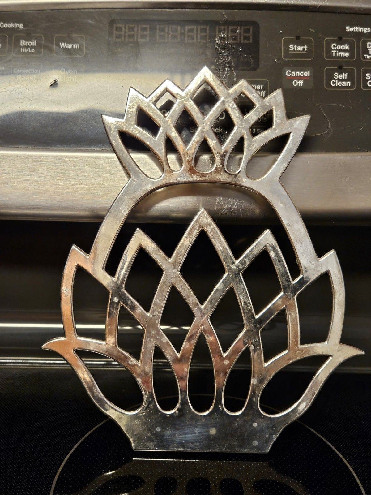 Vintage MCM Silver Plated Pineapple Trivet Wall Decor Made in Italy