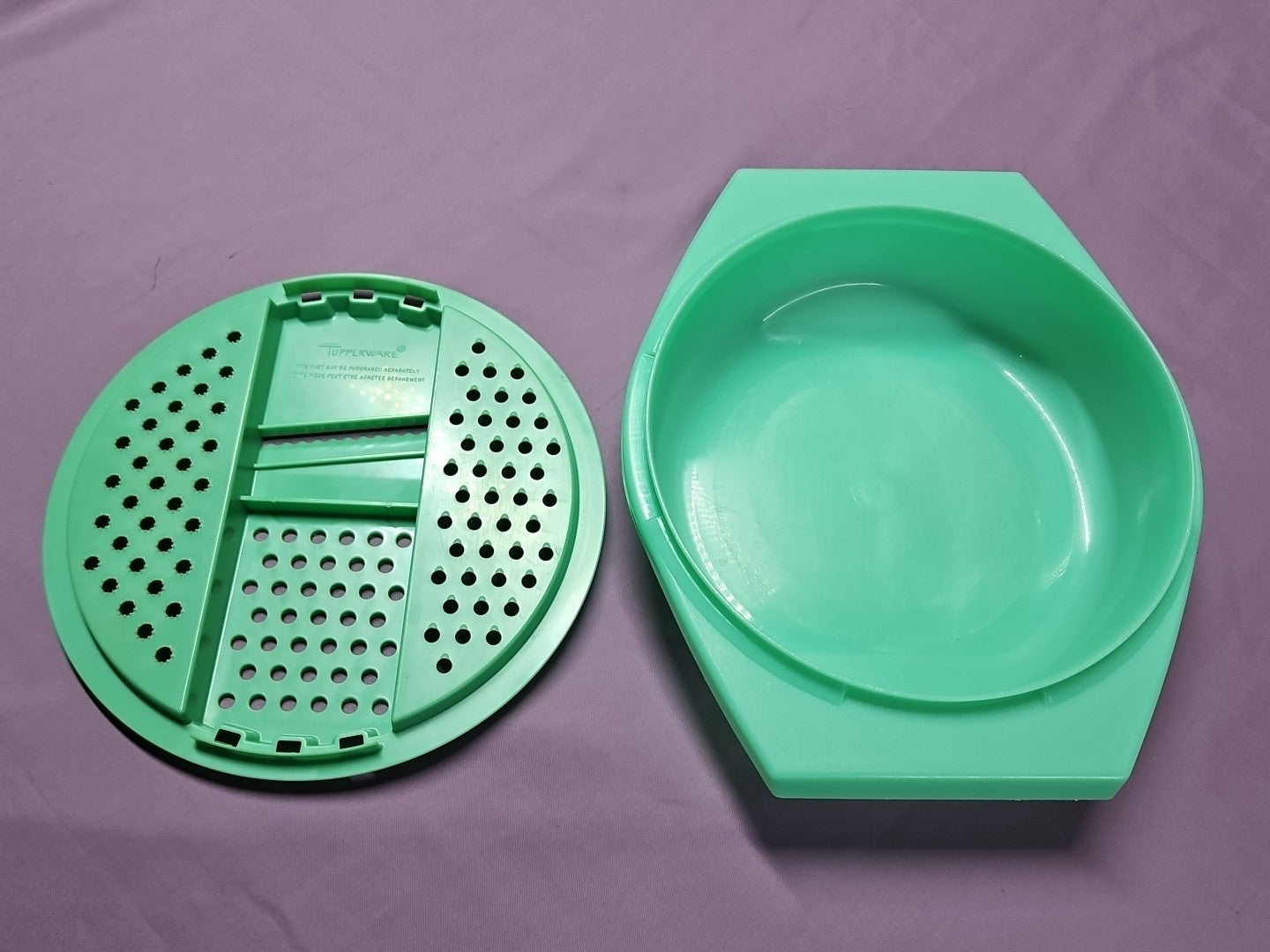 Vintage Tupperware Cheese Grater W/Bowl Jadeite Green 2 Pc Set - No Lid