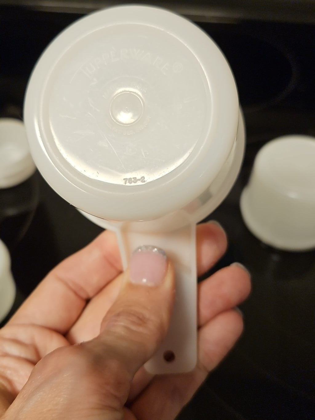 Vintage Tupperware Complete Set Of 6 Nesting Measuring Cups Sheer White EUC