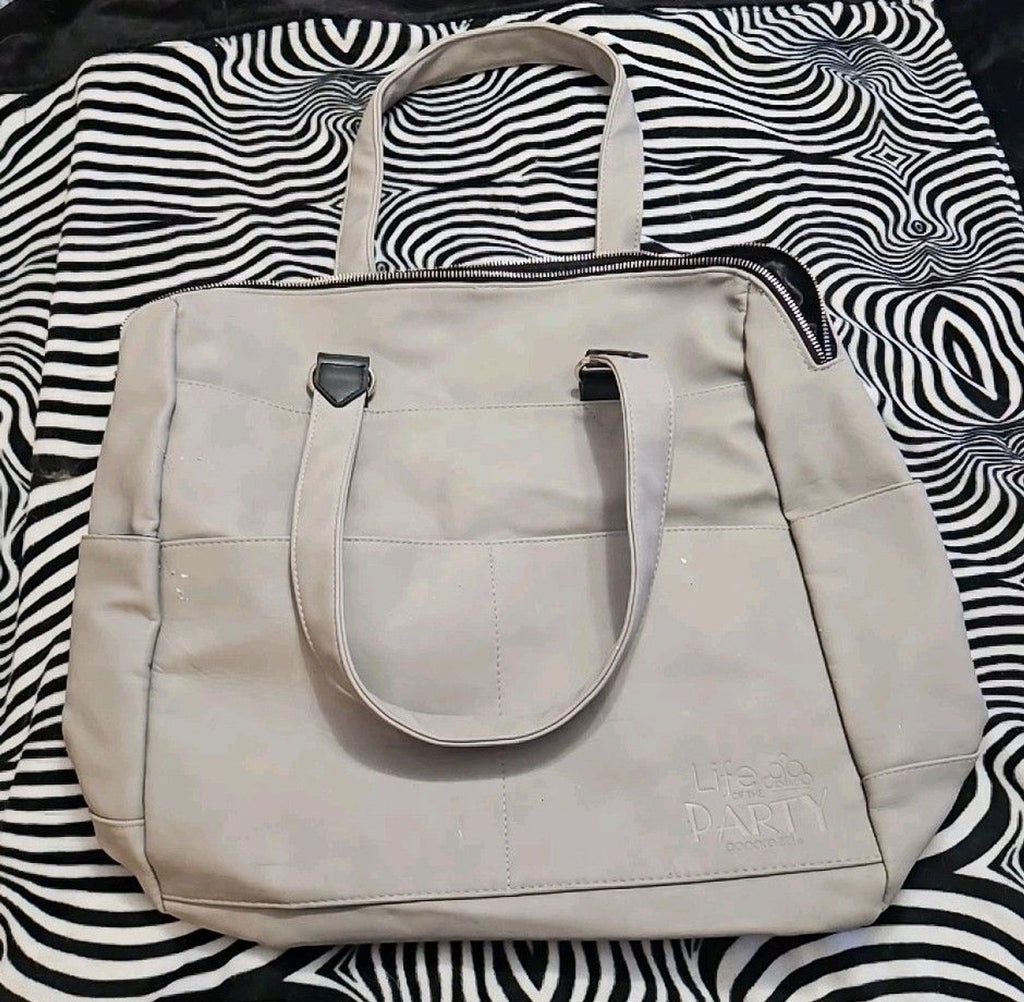 Paparazzi 'Life of the Party' Silver Gray Faux Leather Shoulder/Tote Bag