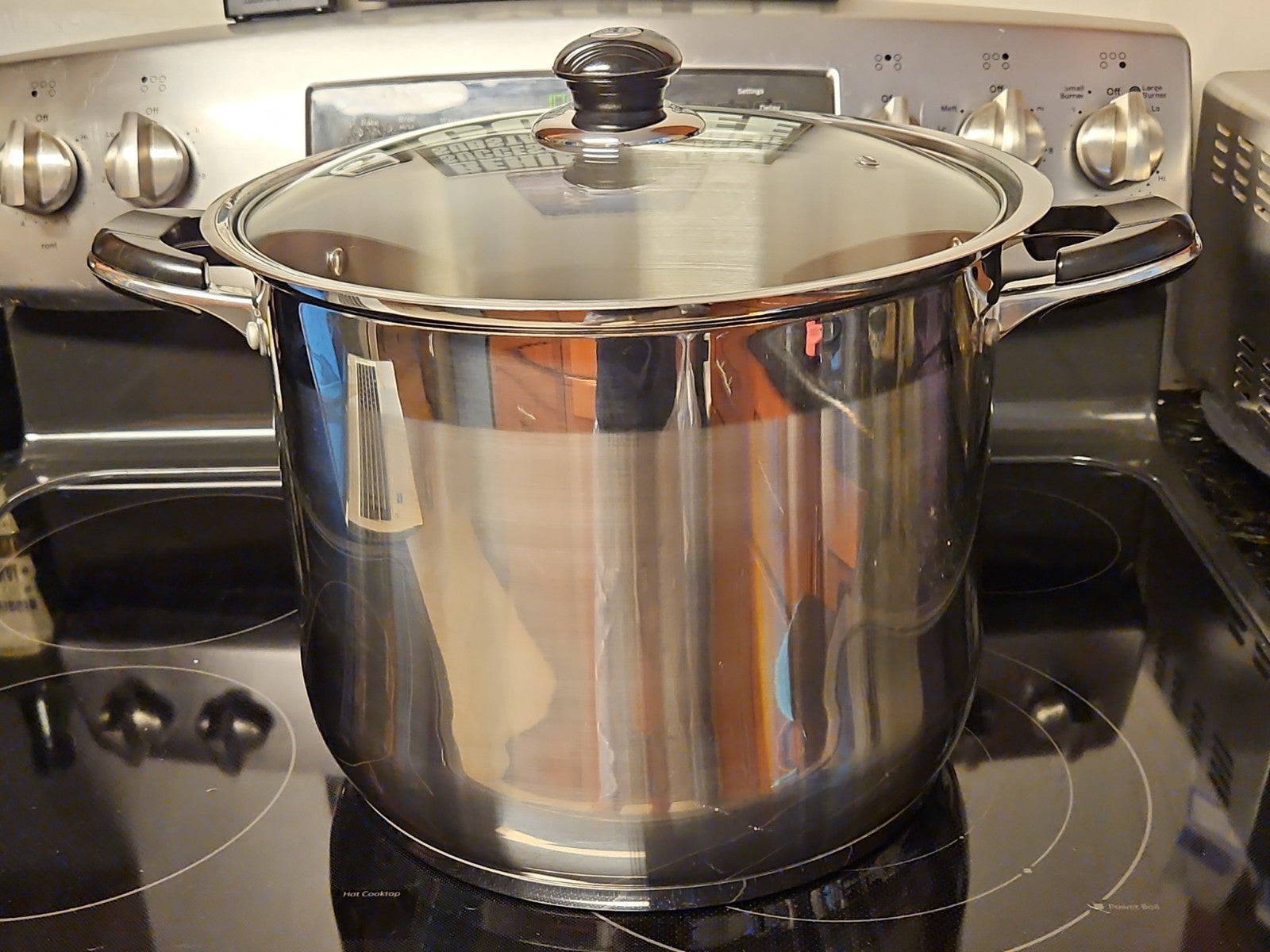 12qt Mega Cook Germany 18-10 Stainless Steel Stock Pot With Glass Lid