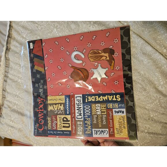 NIP My Paper Studio Cowboy 12x12 Scrapbooking Page Kit - New, sealed.