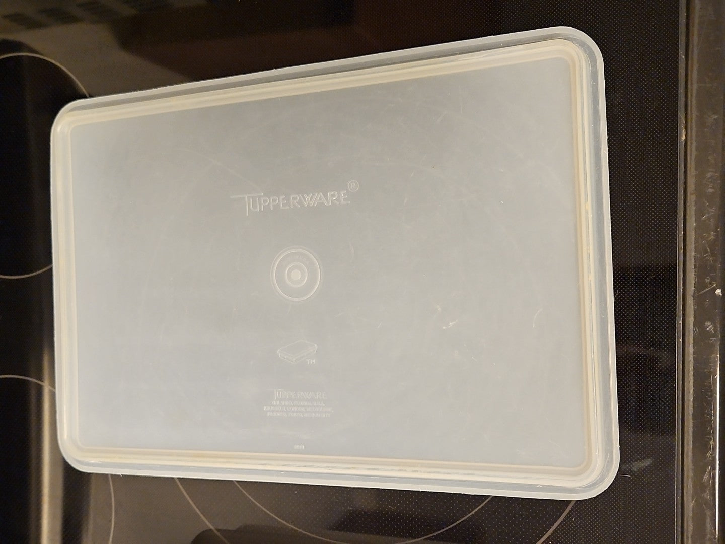 Vintage Tupperware Handolier #290 Sheer Rectangle Keeper With #291 Lid READ