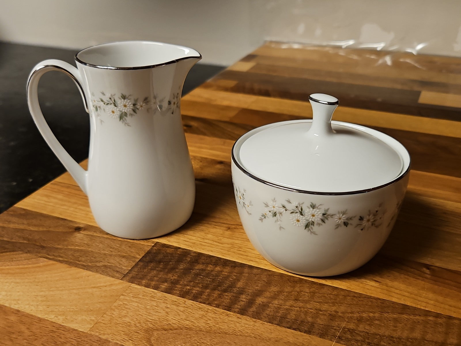 Vintage Noritake Annabelle Sugar Bowl and Creamer Set #6856 Made In Japan