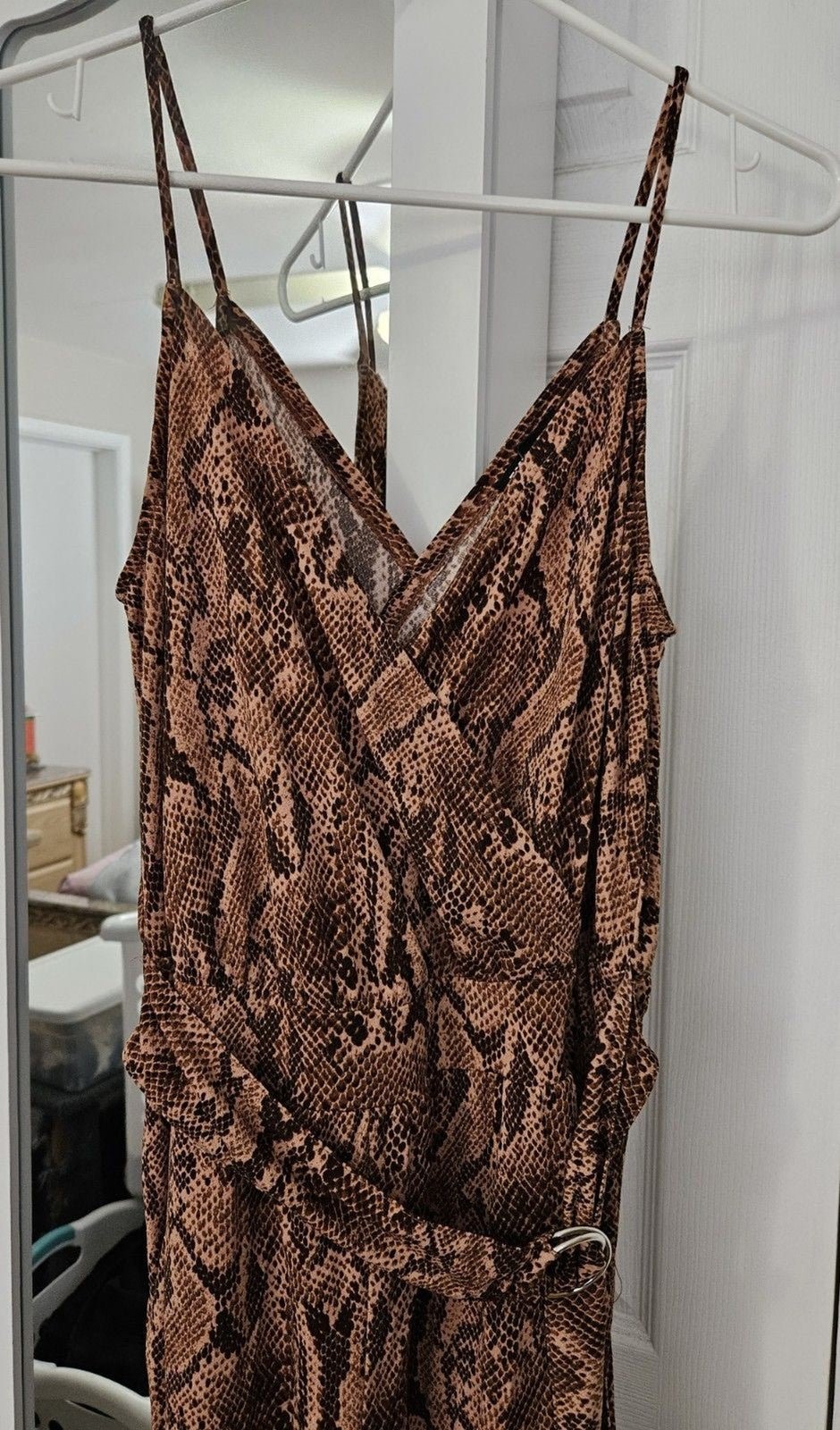 EXPRESS SNAKE PRINT JUMPSUIT SIZE SMALL