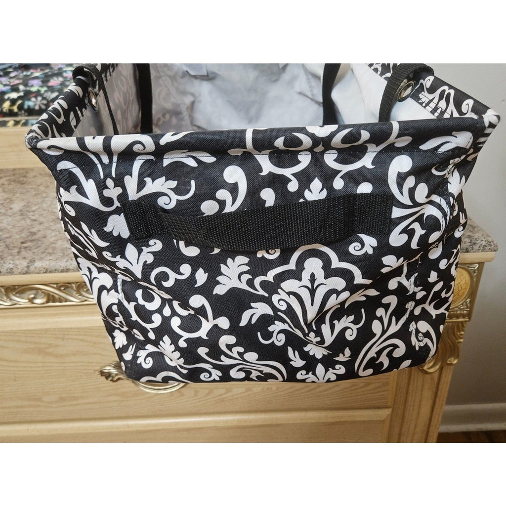Thirty-One 31 Deluxe Utility Tote Black & White Parisian Pop