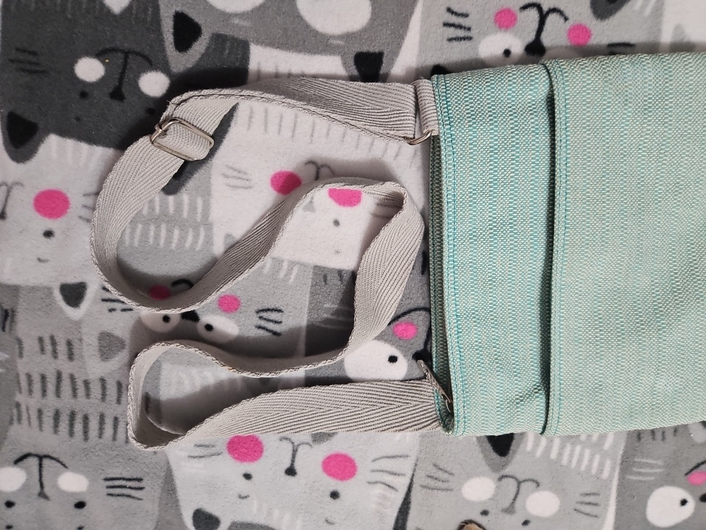 Thirty-One Organizing Shoulder Bag Crossbody Bag Turquoise Cross Weave