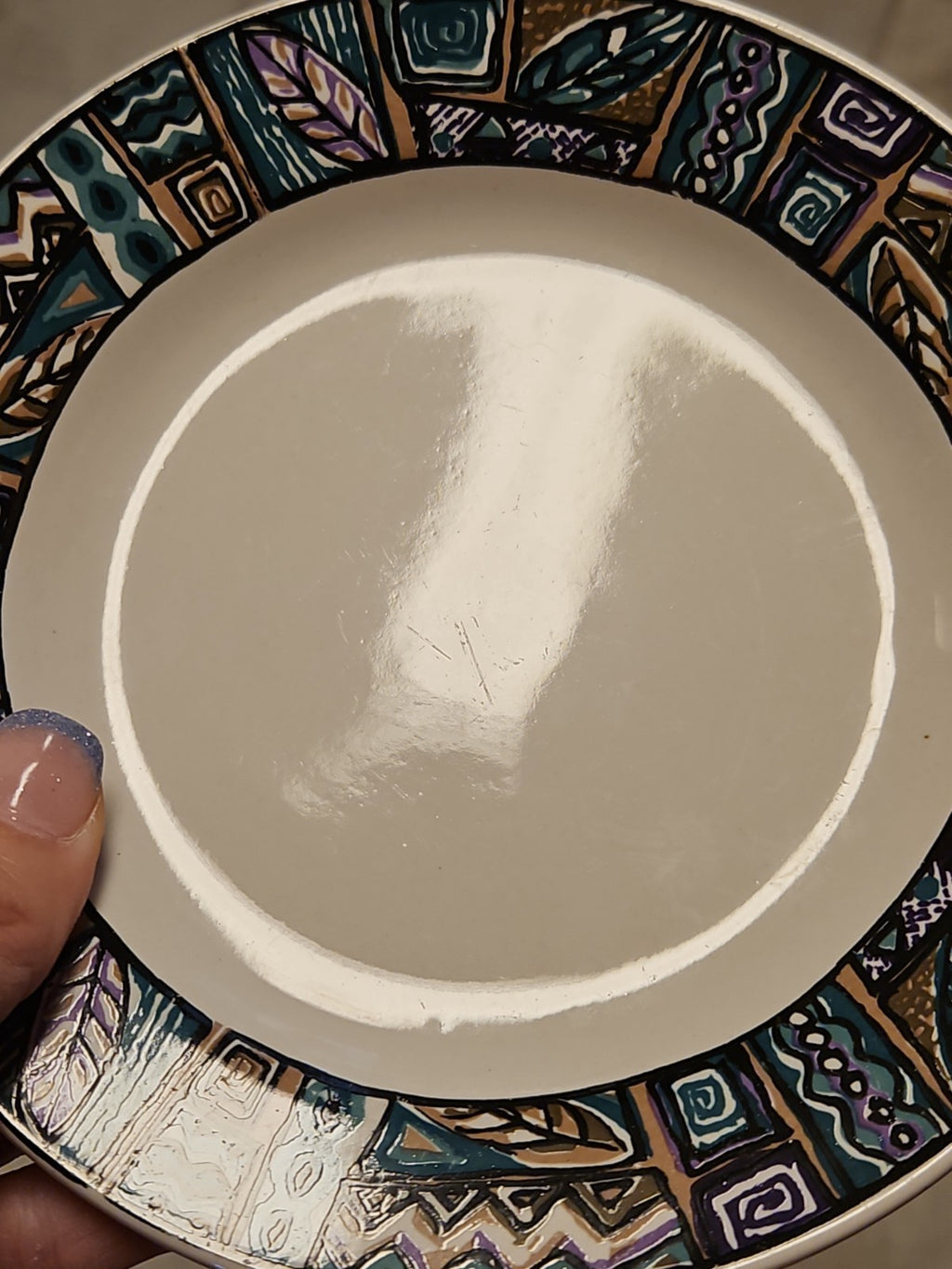 Set of 4 Gibson Foley Southwest Tribal Style Salad Dessert Plates 6.75" EUC