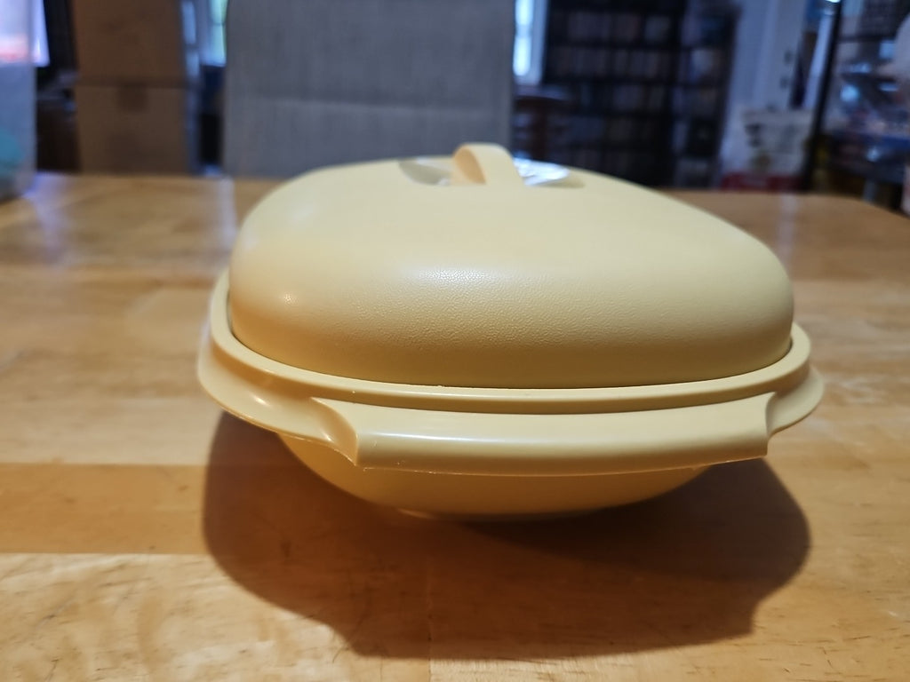 Vintage Tupperware Microwave Steamer #1273 Harvest Gold 3 Piece Set
