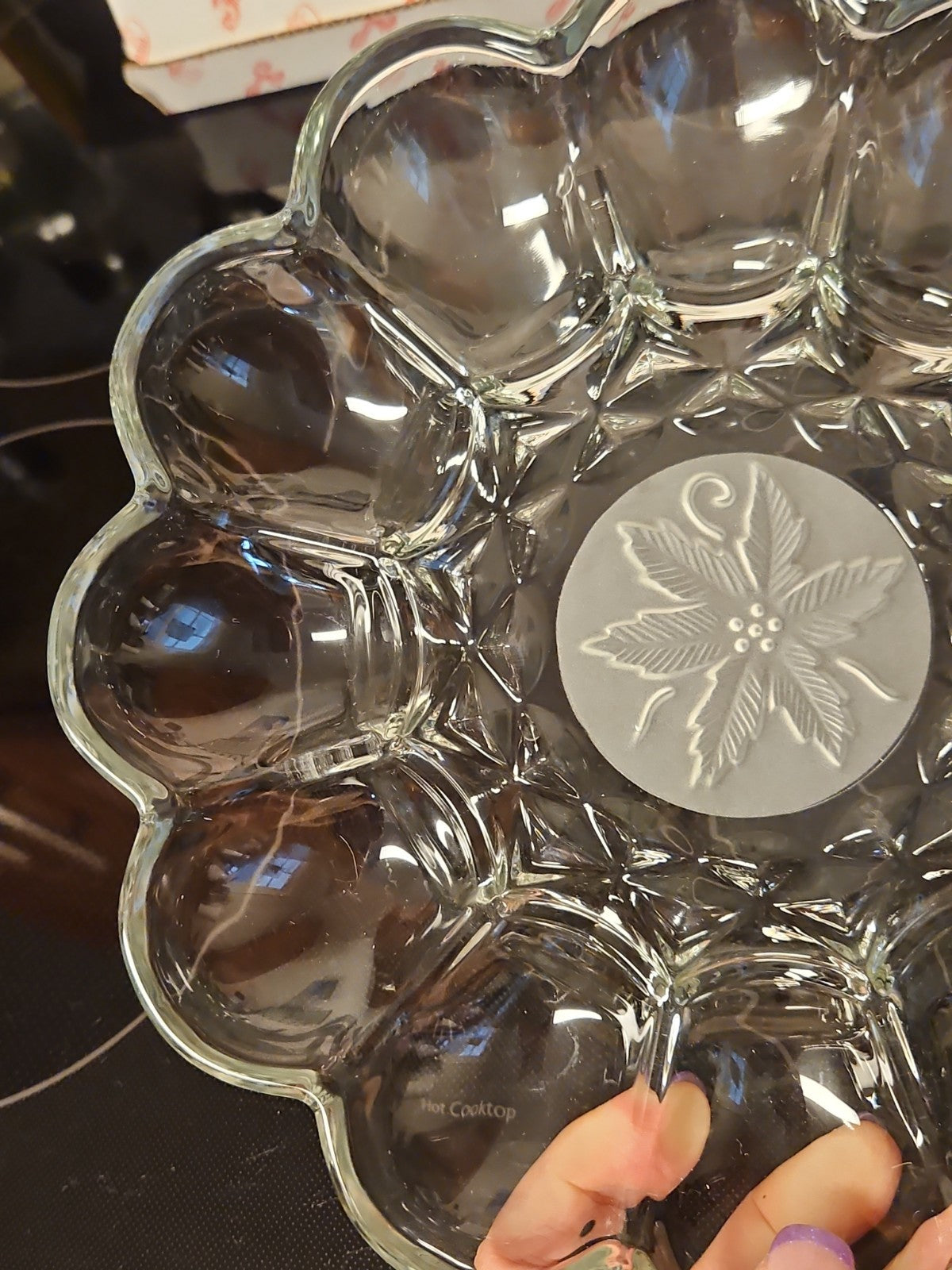 Princess House Fantasia Crystal Deviled Egg Serving Platter 10" #591 EUC In Box