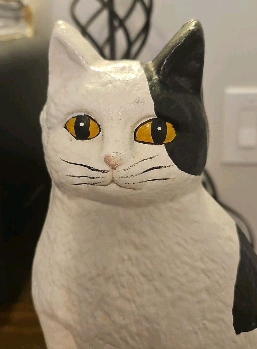 Vintage Cast Iron Black And White Cat Doorstop Made by Department 56 Taiwan