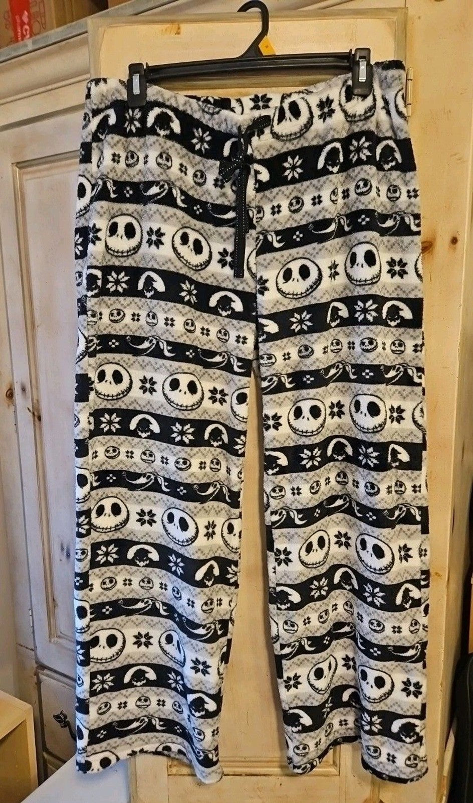Nightmare Before Christmas Jack Skellington Striped Fleece Pajama Pants Wm Lg