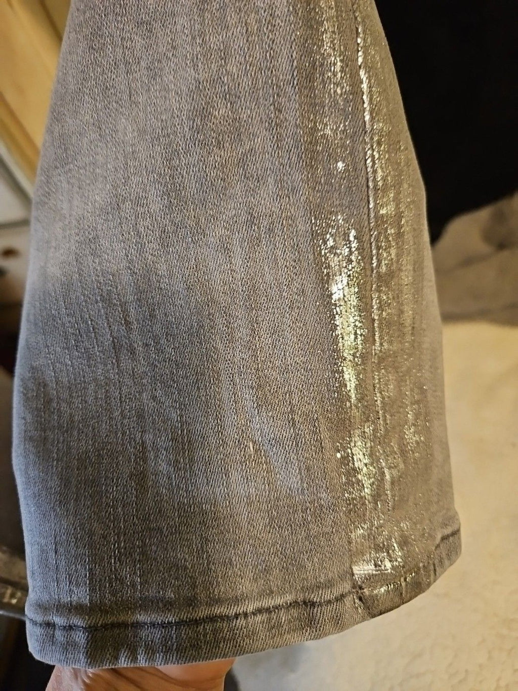 Frame Le High Straight Field Foil Tux Gray Womens Ankle Jeans Sz 25