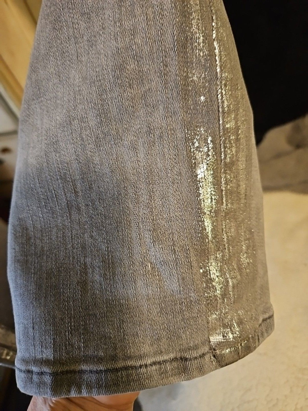 Frame Le High Straight Field Foil Tux Gray Womens Ankle Jeans Sz 25