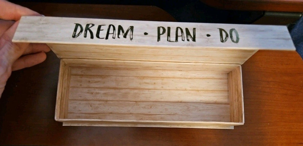 2 Elegant Storage Box Set Inspirational Dream Imagine Theme Gold Accents