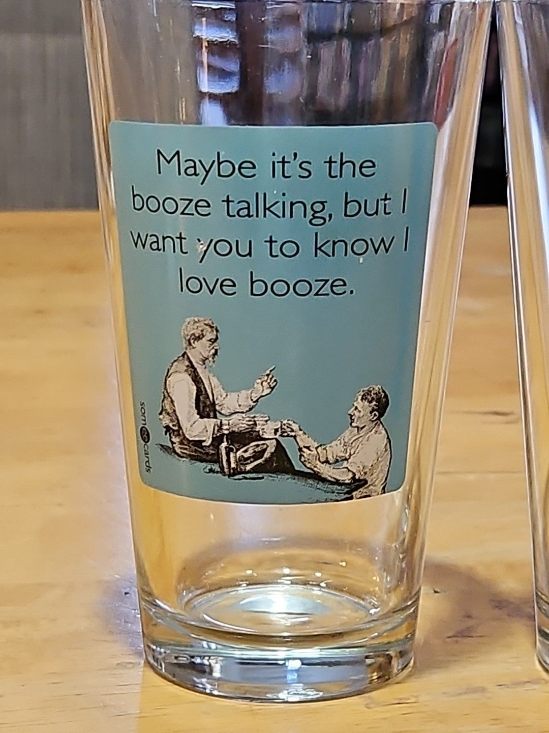 Set Of 4 Vintage Somee Cards Humorous Beer Pint Highball Glasses