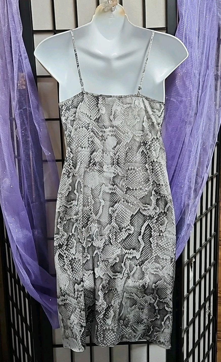 White House Black Market Python Snake Print Slip Dress Size P 00 Super Silky!