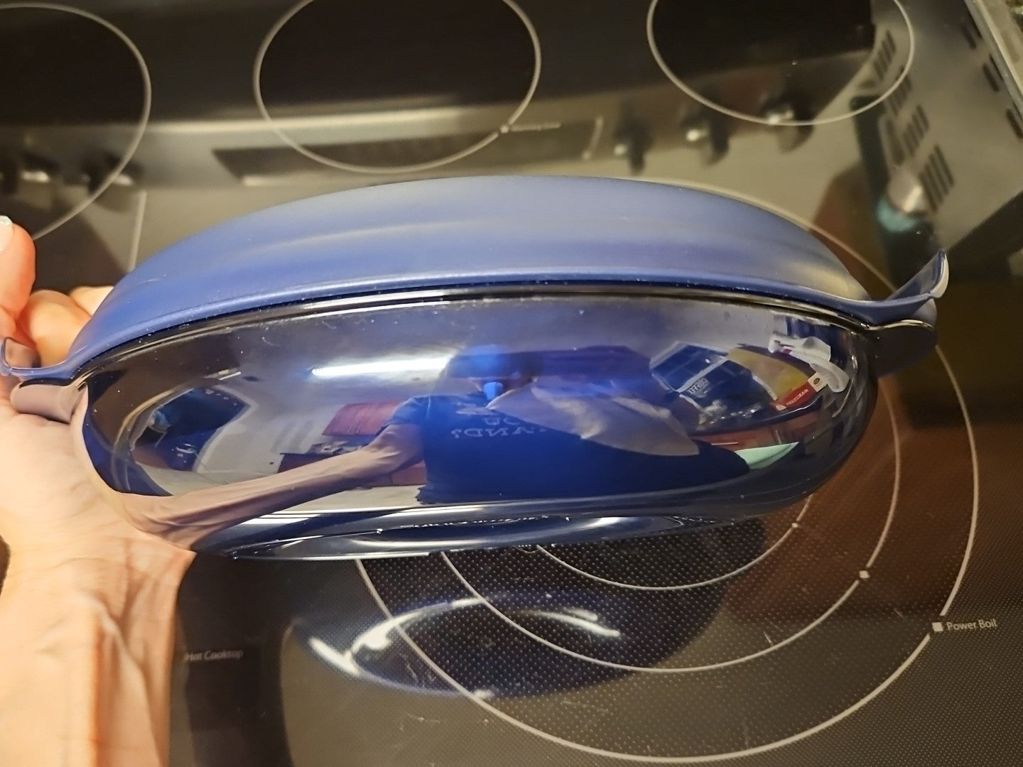 Vintage Tupperware Heat & Serve Oval 4-3/4 Cup 1.1 L 5409A Blue Indigo NWOT