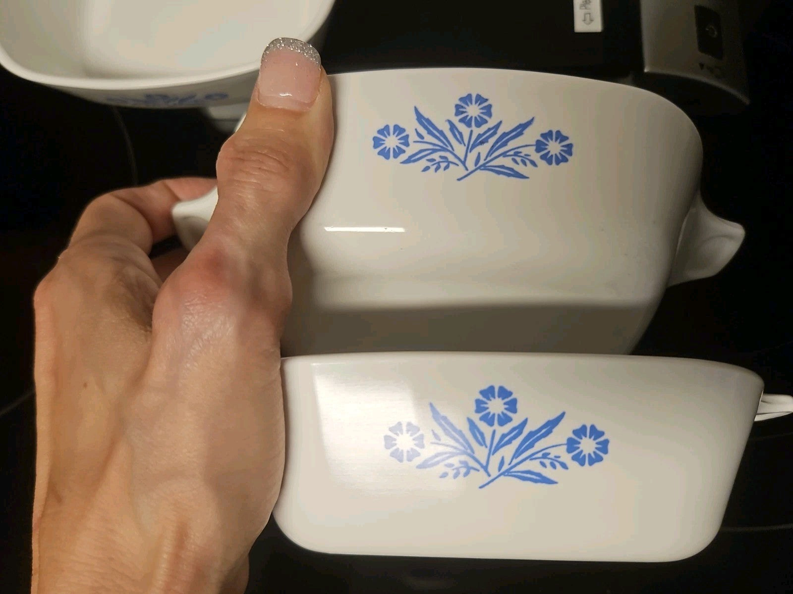 Set of 4 Vintage Corning Ware P-41-B Blue Cornflower Small Casserole 1-3/4 Cup