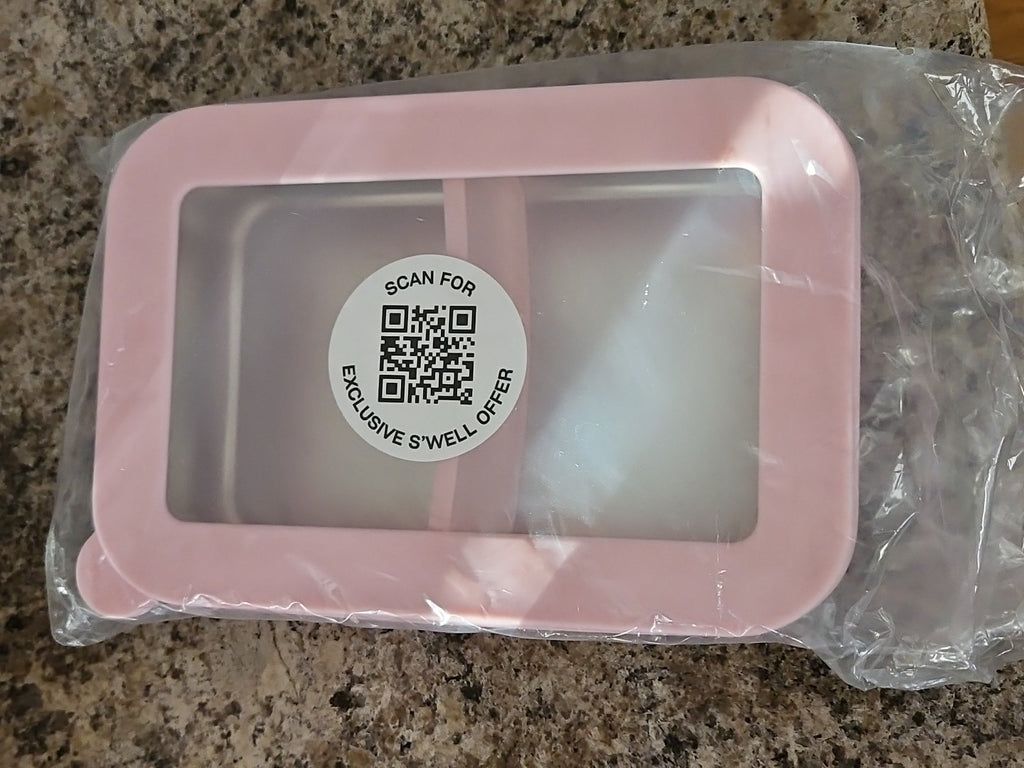 NIP S'well Stainless Steel Bento Box in Peony Pink Swell Lunch Box 60oz