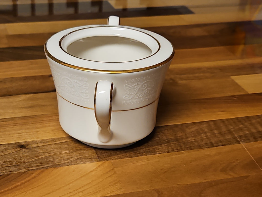 Vintage Noritake Tulane 7562 Sugar Bowl Ivory Gold Trim No Lid Bowl Only