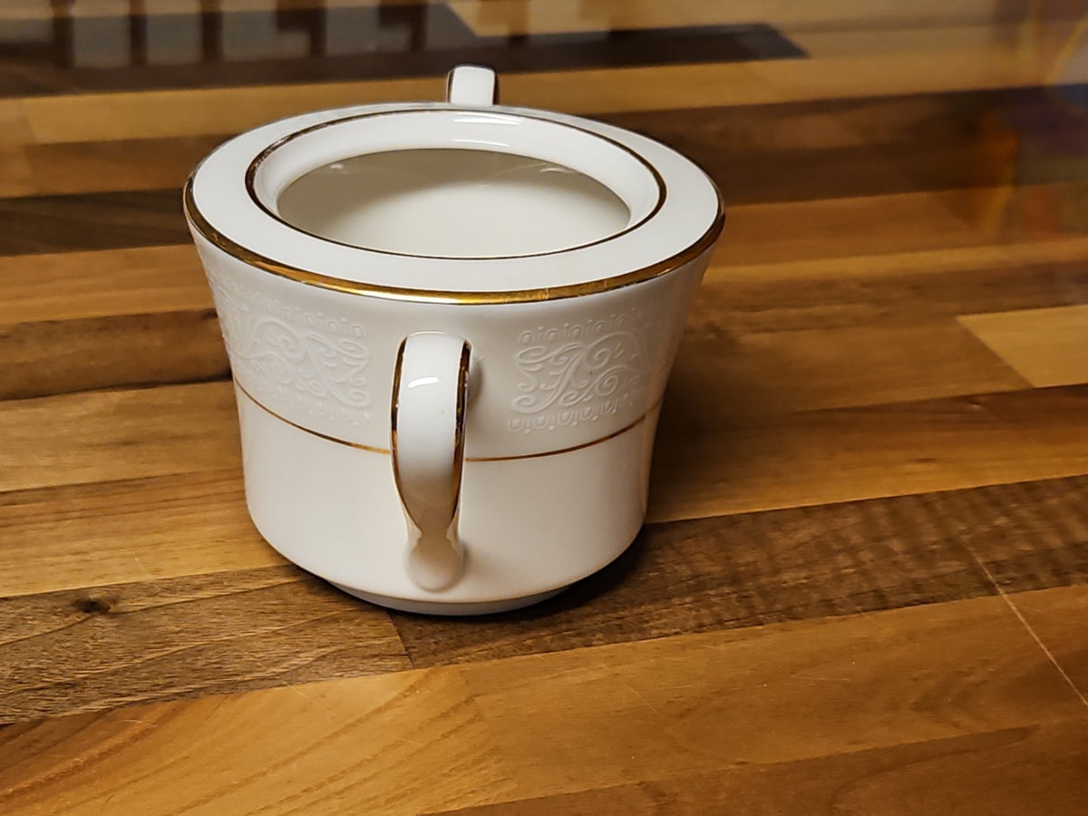 Vintage Noritake Tulane 7562 Sugar Bowl Ivory Gold Trim No Lid Bowl Only