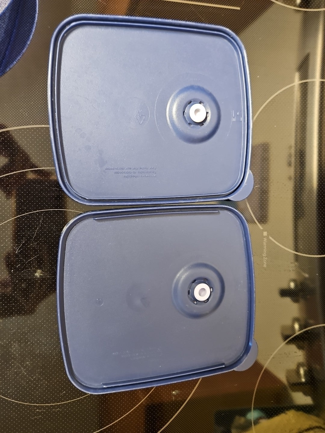 Set of 2 Tupperware Vent N Serve Medium Shallow / Medium Container Indigo Blue