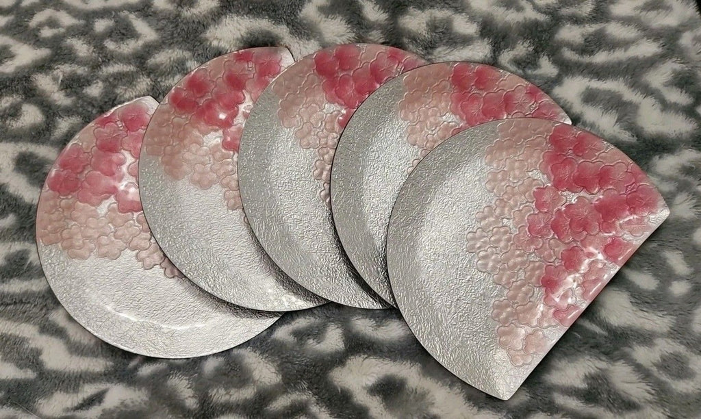 Set Of 5 Bonne Couleur Electroforming Cloisonne Enamel Side Dishes Trinket Trays